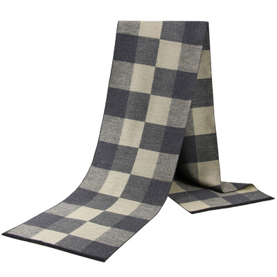 Noi eșarfe de lux din lână de cașmir pentru bărbați Esarfe calde de iarnă pentru bărbați Esarfe de lână neagră cărbune de lemn Confort dublă culoare la modă Îmbrăcăminte casual