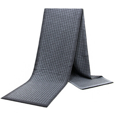 Noi eșarfe de lux din lână de cașmir pentru bărbați Esarfe calde de iarnă pentru bărbați Esarfe de lână neagră cărbune de lemn Confort dublă culoare la modă Îmbrăcăminte casual