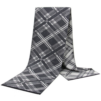 Noi eșarfe de lux din lână de cașmir pentru bărbați Esarfe calde de iarnă pentru bărbați Esarfe de lână neagră cărbune de lemn Confort dublă culoare la modă Îmbrăcăminte casual