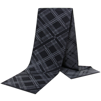 Noi eșarfe de lux din lână de cașmir pentru bărbați Esarfe calde de iarnă pentru bărbați Esarfe de lână neagră cărbune de lemn Confort dublă culoare la modă Îmbrăcăminte casual