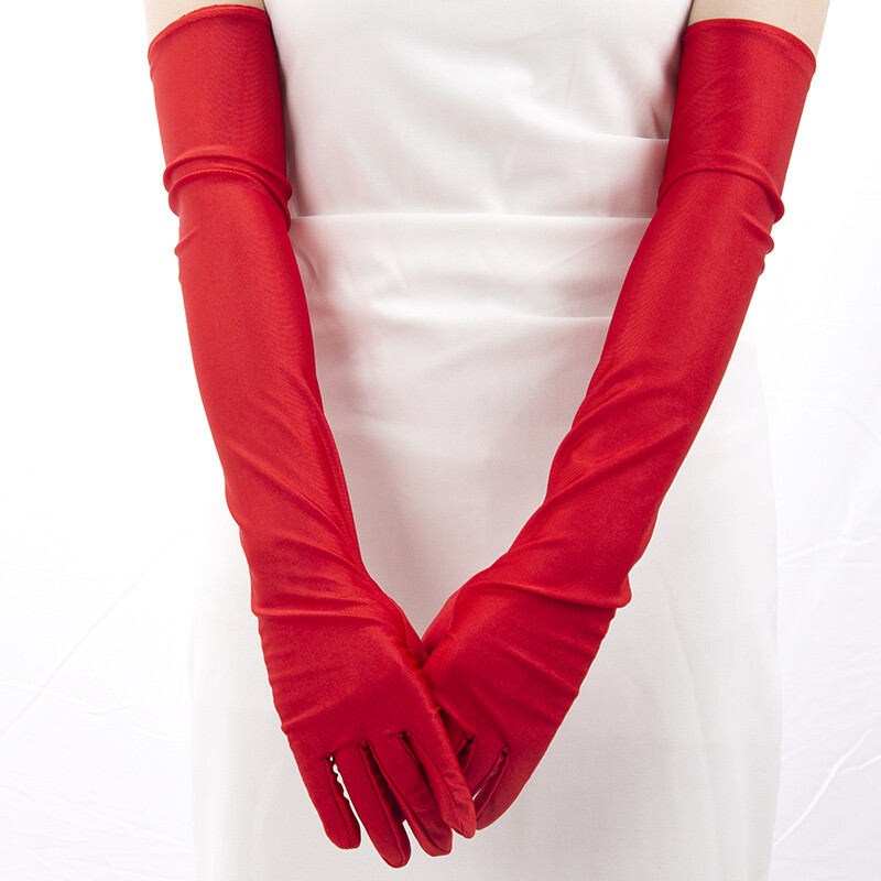 1 pereche de mănuși sexy femei clasice mănuși negre pentru petrecere de seară pentru bal de operă mănuși lungi din satin elastic pentru conducere mâneci de protecție solară