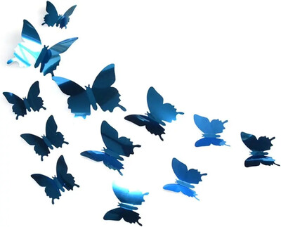 12kom leptir ogledalo zidne naljepnice 3D DIY decal art za djecu lijepljenje naljepnica dom dekoracija spavaća soba pozadina vjenčanja