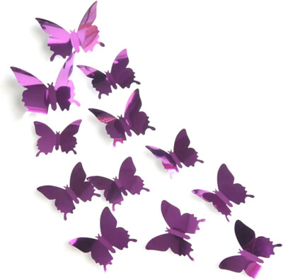 12kom leptir ogledalo zidne naljepnice 3D DIY decal art za djecu lijepljenje naljepnica dom dekoracija spavaća soba pozadina vjenčanja