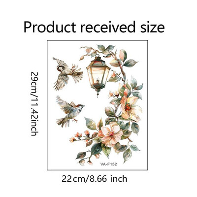 Spalvingi gėlių pakabučiai šviesūs paukščių sienų lipdukai miegamojo svetainei Lipnūs sienų lipdukai PVC sieniniai lipdukai
