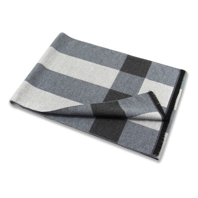 Eșarfă în carouri de lână de iarnă pentru bărbați, cașmir, lână de lux, îngroșa, șaluri și împachetări calde solide pentru bărbați, eșarfe de lână.