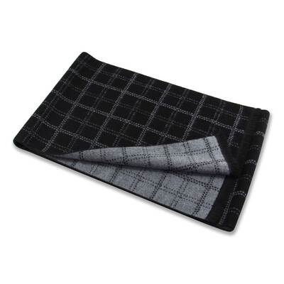 Eșarfă în carouri de lână de iarnă pentru bărbați, cașmir, lână de lux, îngroșa, șaluri și împachetări calde solide pentru bărbați, eșarfe de lână.