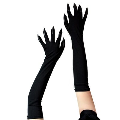 Cool Halloween Gloves Long Ghost Claw Dress Up Γάντια Μόδα μαύρα μακριά νύχια Cosplay Halloween Funny Gloves