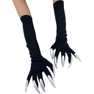 Cool Halloween Gloves Duge Ghost Claw Dress Up Gloves Modne crne duge nokte Cosplay Halloween Smiješne rukavice
