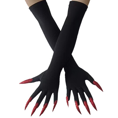 Cool Halloween Gloves Duge Ghost Claw Dress Up Gloves Modne crne duge nokte Cosplay Halloween Smiješne rukavice