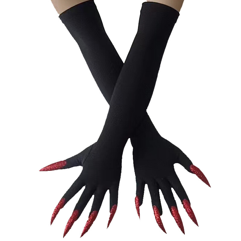 Cool Halloween Gloves Duge Ghost Claw Dress Up Gloves Modne crne duge nokte Cosplay Halloween Smiješne rukavice