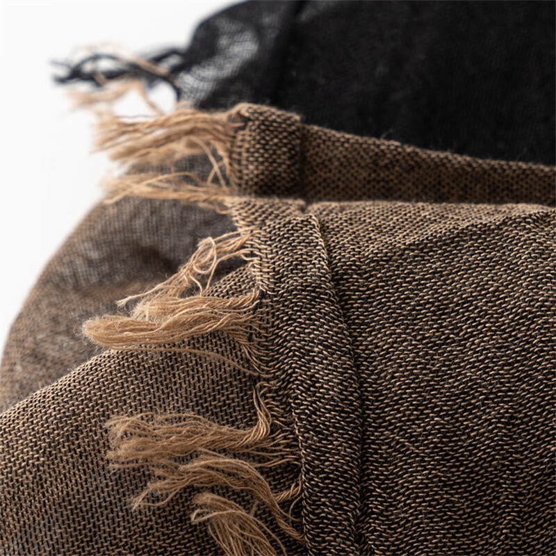 Designer Patchwork Férfi Sál Pamut Len Őszi Téli Férfi Sálak Meleg nyakkendő Pashmina Alkalmi Férfi Bufandas Kendők