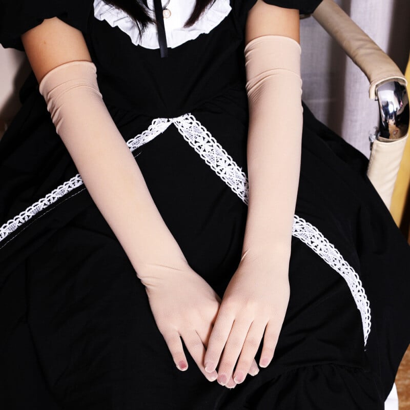 Dantela sexy subțire, transparentă, gol, mănuși lungi, respirabile, elasticitate ridicată, solide, femei, bărbat, alb, negru, ciorapi strâmți, cosplay