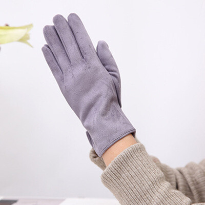 Női Winter Plus Velvet Vastag meleg érintőképernyős kesztyűk Elegáns Pearl Suede Szélálló Full Finger kerékpáros vezetési kesztyűk K43