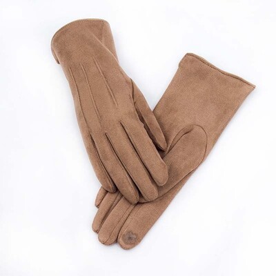 Női Winter Plus Velvet Vastag meleg érintőképernyős kesztyűk Elegáns Pearl Suede Szélálló Full Finger kerékpáros vezetési kesztyűk K43