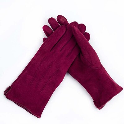 Női Winter Plus Velvet Vastag meleg érintőképernyős kesztyűk Elegáns Pearl Suede Szélálló Full Finger kerékpáros vezetési kesztyűk K43