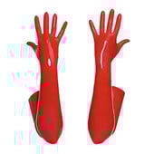 Fényes szexi fekete piros PVC hosszú kesztyűk klub előadói táncjelmez