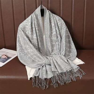 70*190cm etnický štýl Paisley žakárová šatka vonkajšia dámska hrubá kašmírová strapcová šatka zimná teplá šatka okolo krku Pashmina kvetinová