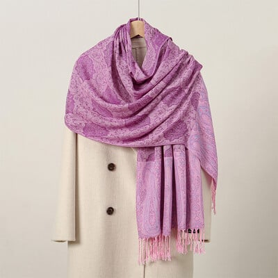 70*190cm etnický štýl Paisley žakárová šatka vonkajšia dámska hrubá kašmírová strapcová šatka zimná teplá šatka okolo krku Pashmina kvetinová