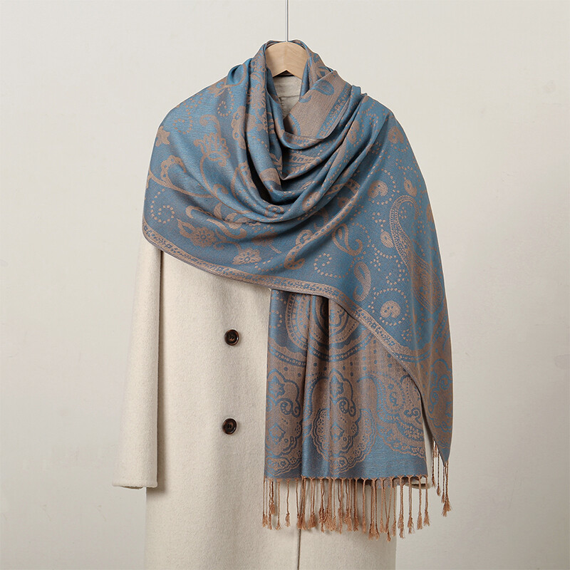 70*190cm etnický štýl Paisley žakárová šatka vonkajšia dámska hrubá kašmírová strapcová šatka zimná teplá šatka okolo krku Pashmina kvetinová