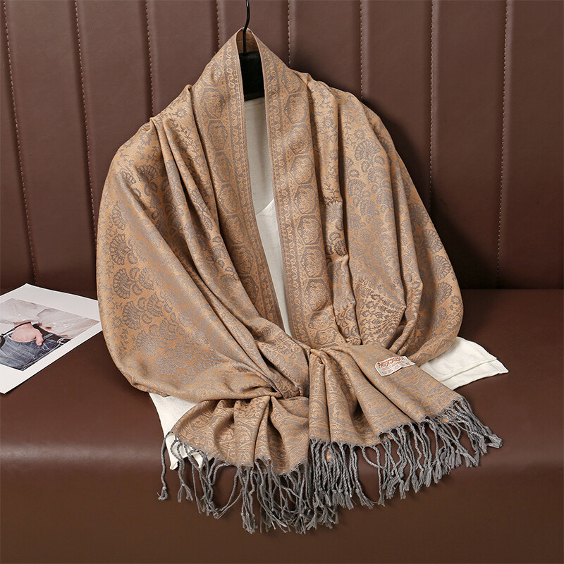 70*190cm etnický štýl Paisley žakárová šatka vonkajšia dámska hrubá kašmírová strapcová šatka zimná teplá šatka okolo krku Pashmina kvetinová