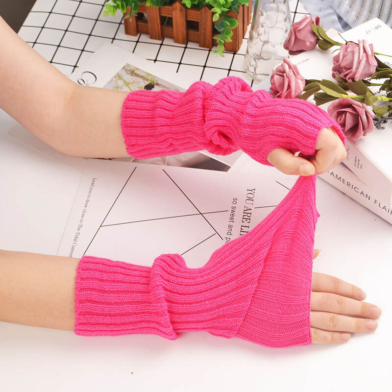 Nové dámske rukavice bez prstov, ohrievače paží, gotické pletené kawaii pracovné rukavice, členkové zápästia, rukávy, Harajuku, anime, cosplay doplnky