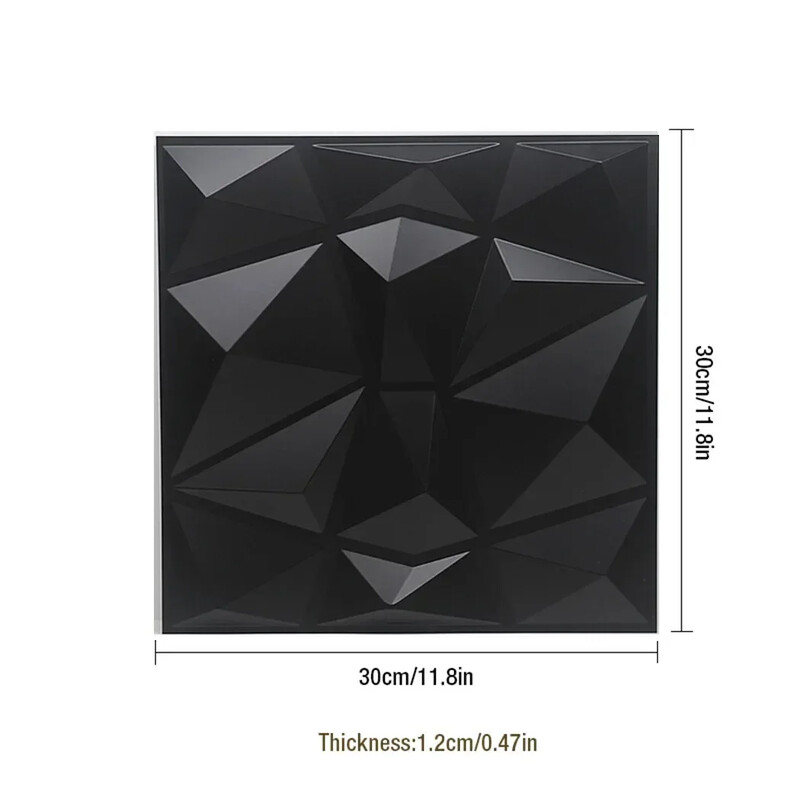 dimenzionalna naljepnica za zidnu ploču 3D ukrasni ukrasni unutarnji element mat crna dekoracija PVC pločice oblaganje zid strop