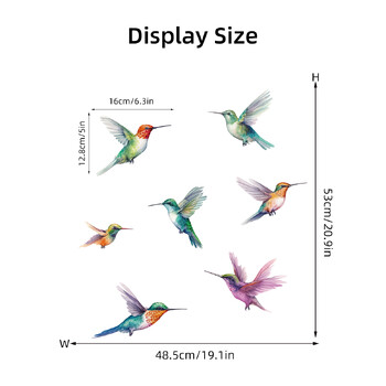 1 τμχ Ακουαρέλα πολύχρωμα πουλί αυτοκόλλητα παραθύρων Διακόσμηση παιδικού δωματίου Σχεδιασμός υπνοδωματίου Σαλόνι Παιδικό δωμάτιο διακόσμηση για το σπίτι