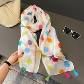 Španjolska Luksuzni modni šal s cvjetnim točkicama od viskoze, visokokvalitetni omot, tanka marama od pašmine Bufandas muslimanski hidžab 180*90 cm