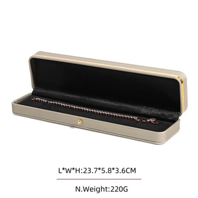 Stoc cu ridicata Ambalaj de bijuterii elegante cu ornamente și butoane din aur Cutie cadou din piele PU cu colț rotund, cu pandantiv, ceas cu brățară