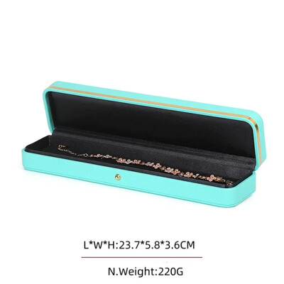 Stoc cu ridicata Ambalaj de bijuterii elegante cu ornamente și butoane din aur Cutie cadou din piele PU cu colț rotund, cu pandantiv, ceas cu brățară