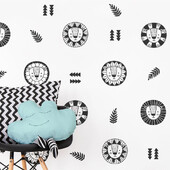 Cute Animal Lion Nursey Falmatricák Dekoráció Dzsungel Állat Oroszlán barkácsolás Rajzfilm Vinyl Art matrica Otthoni Babaszoba Fali Dekoráció