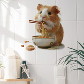 Mieli jūrų kiaulytės tualeto lipdukai vonios kambario tualeto dangčio atlošo apdailai, vandeniui atsparūs lipdukai, gyvūnų prausyklos sienų lipdukai