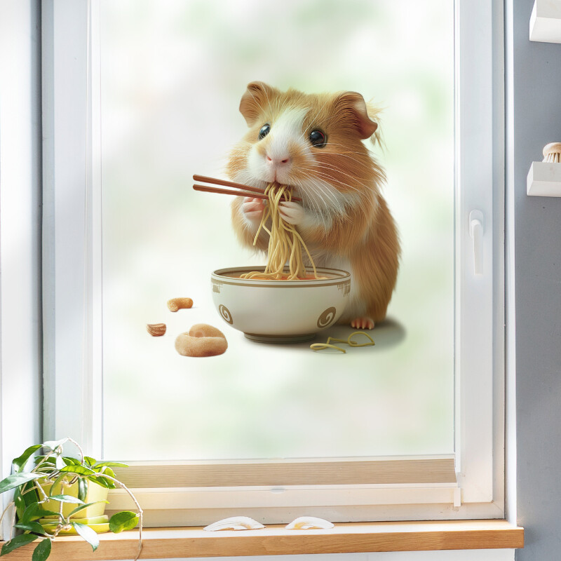 Mieli jūrų kiaulytės tualeto lipdukai vonios kambario tualeto dangčio atlošo apdailai, vandeniui atsparūs lipdukai, gyvūnų prausyklos sienų lipdukai