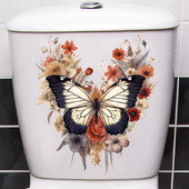 Vtipné motýlie toaletné nálepky, vodeodolné lepiace dekoratívne vinylové nálepky na veko toalety, chladničku, domácu dekoráciu