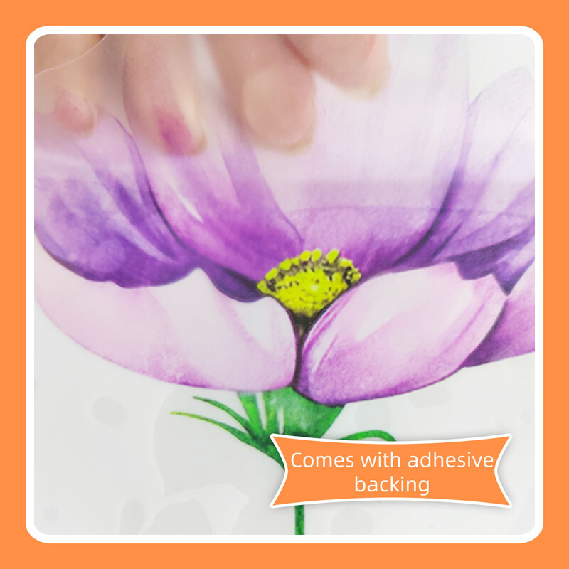 1vnt Violetinės augalo gėlės Butterfly tualeto lipdukas Vonios kambarys Vonios kambarys Dekoratyvinis sieninis tualeto dangtis Lipnus popierius