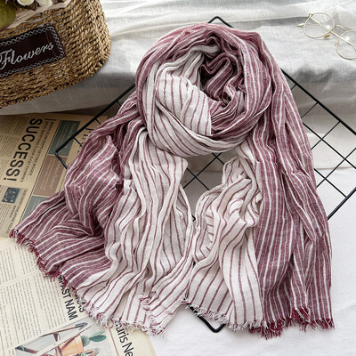 Pamučno platno Muški šal Modni brend Muški prugasti šalovi Zimski topli marame Pašmina Ležerni šalovi s resicama Bufandas