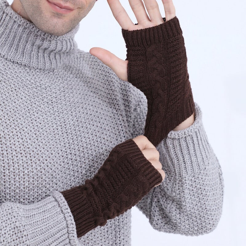 Dámske dlhé bezprstové rukavice, zimné palčiaky, pletené teplejšie rukávy, tenké ležérne mäkké bezprstové unisex rukavice