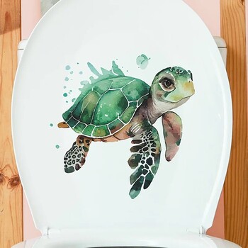 1 τμχ Cartoon Cute Watercolor Turtle Παιδικό Υπνοδωμάτιο Τουαλέτα Διακόσμηση σπιτιού Αυτοκόλλητο τοίχου Αυτοκόλλητο