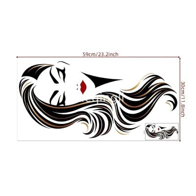 Női arc szépség vinil falmatrica szépség stúdió ajtó matrica kozmetikai smink fali művészet fali matrica kivehető szalon dekoráció