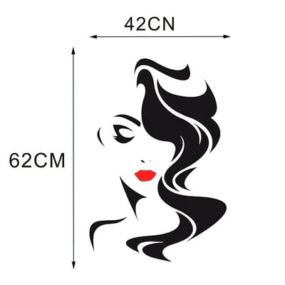 Női arc szépség vinil falmatrica szépség stúdió ajtó matrica kozmetikai smink fali művészet fali matrica kivehető szalon dekoráció