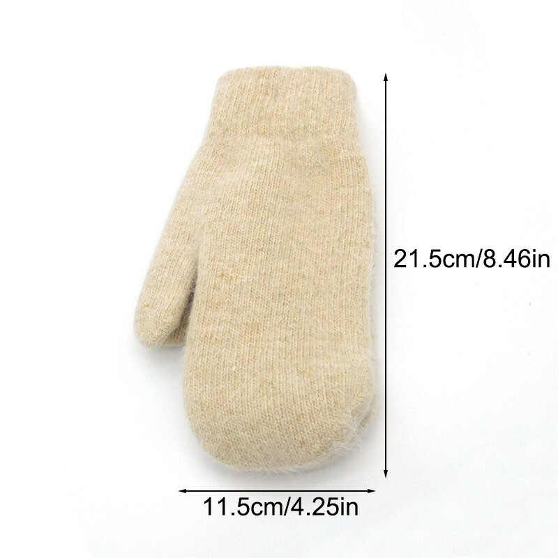 1 Poros žieminės šiltos kumštinės pirštinės moterims, megztos pirštinės Šiltos vilnos, minkštos šalto oro priedai Dovanos moterims moterims