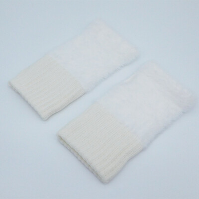 Félujj kesztyű női téli plüss meleg diák írás ujj nélküli gépelés kötött félujj hosszú kesztyű csuklóvédő