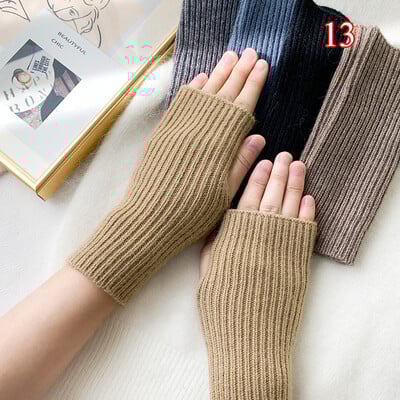 1 pora žieminių puspirščių, megztų pirštinių, šiltų rankogalių su skylute nykščiui, tamprus trumpas rankų šildytuvas vyrams, moterims