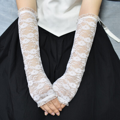 Punk EMO Style Streetwear Γυναικεία μπράτσα Πλεκτά Μακριά γάντια χωρίς δάχτυλα Μαύρα γάντια Halloween Cross Gloves Dark Moon