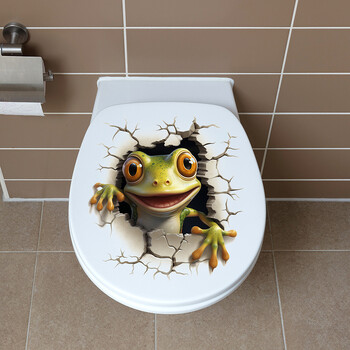 Creative Cartoon Frog Καπάκι Τουαλέτας Αυτοκόλλητο Αυτοκόλλητο Διακοσμητικό μπάνιου Αυτοκόλλητο Αδιάβροχο αυτοκόλλητο ζώου M893