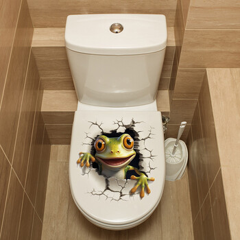 Creative Cartoon Frog Καπάκι Τουαλέτας Αυτοκόλλητο Αυτοκόλλητο Διακοσμητικό μπάνιου Αυτοκόλλητο Αδιάβροχο αυτοκόλλητο ζώου M893