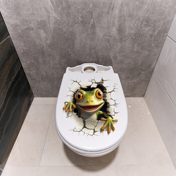 Creative Cartoon Frog Καπάκι Τουαλέτας Αυτοκόλλητο Αυτοκόλλητο Διακοσμητικό μπάνιου Αυτοκόλλητο Αδιάβροχο αυτοκόλλητο ζώου M893