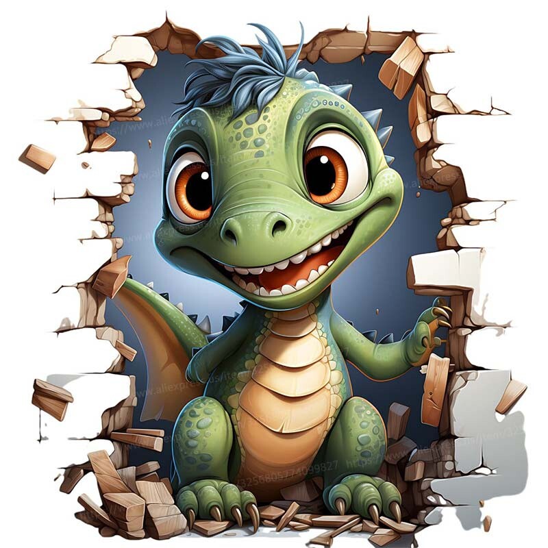 Samolepka na veko toalety s kresleným dinosaurom, vodotesná, odnímateľná, samolepiaca, dekoračná, domácnosť, M911