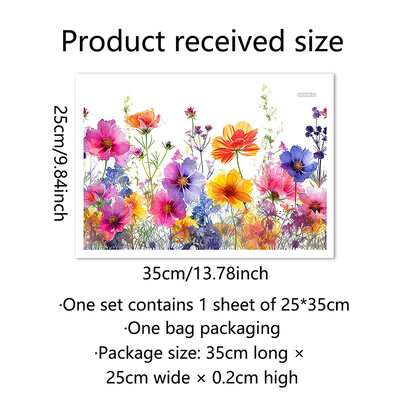 Spalvoti gėlių tualeto lipdukai Nuimami vonios kambario tualeto dangtelio lipdukai Lipdukai sienų lipdukai, skirti namų dekoravimui