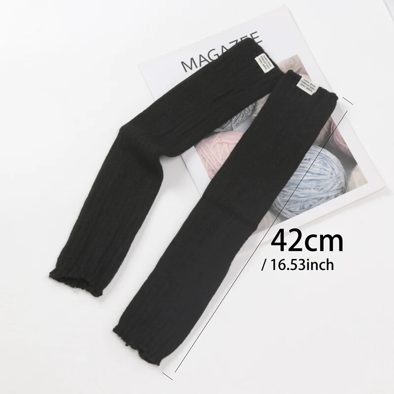 Γυναικεία Y2K Μόδα Γάντια χωρίς δάχτυλα Λευκά Μαύρα Γάντια Ανιμέ Cosplay Χειμερινοί θερμαντήρες χεριών γοτθικό Harajuku πλεκτά μανίκια μπράτσας